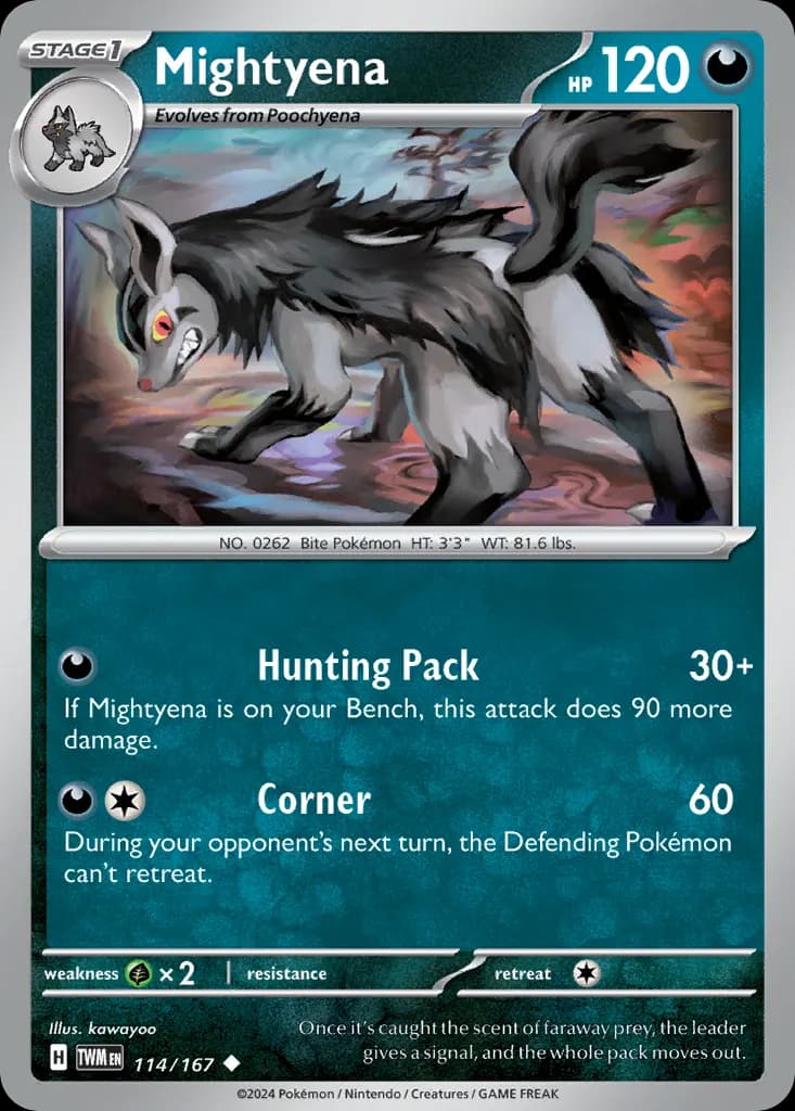 Mightyena — Twilight Masquerade 114 Pokémon card
