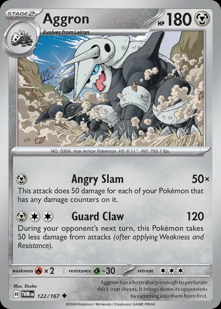 Aggron — Twilight Masquerade 122 Pokémon card