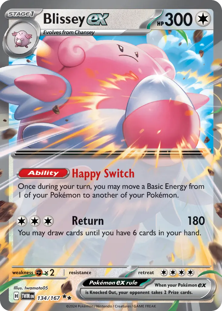 Blissey ex — Twilight Masquerade 134 Pokémon card