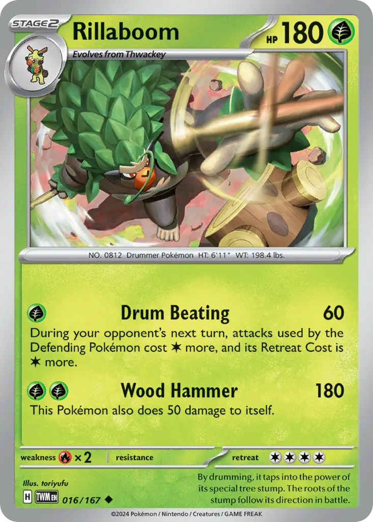 Rillaboom — Twilight Masquerade 16 Pokémon card