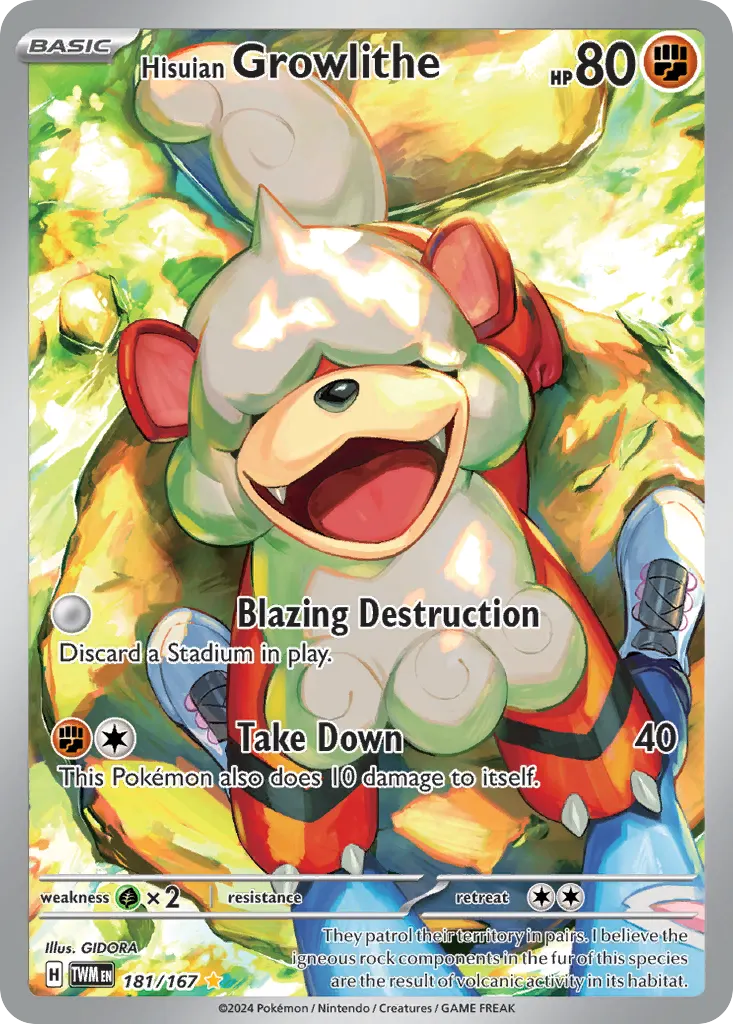 Hisuian Growlithe — Twilight Masquerade 181 Pokémon card