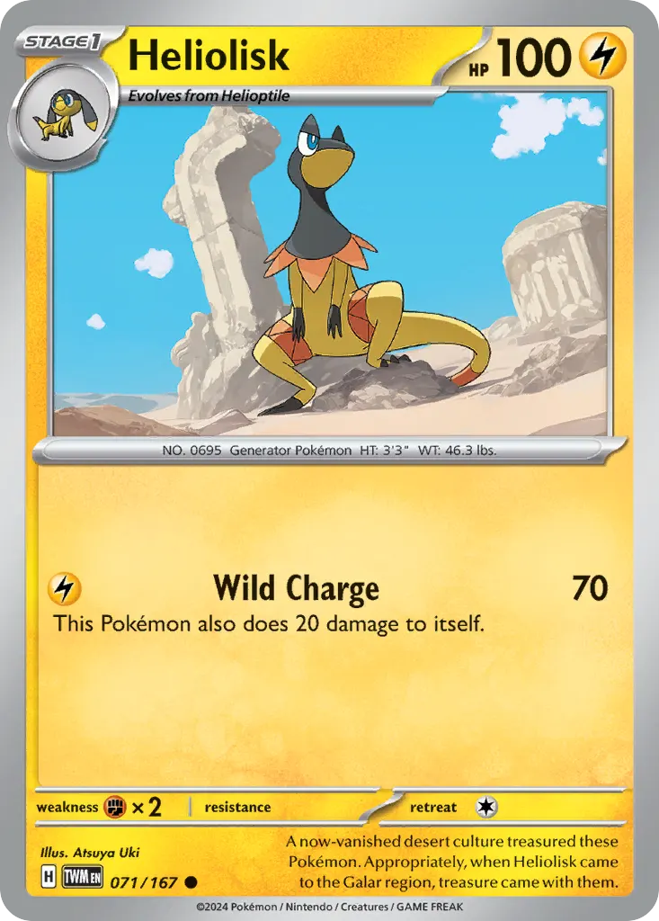 Heliolisk — Twilight Masquerade 71 Pokémon card
