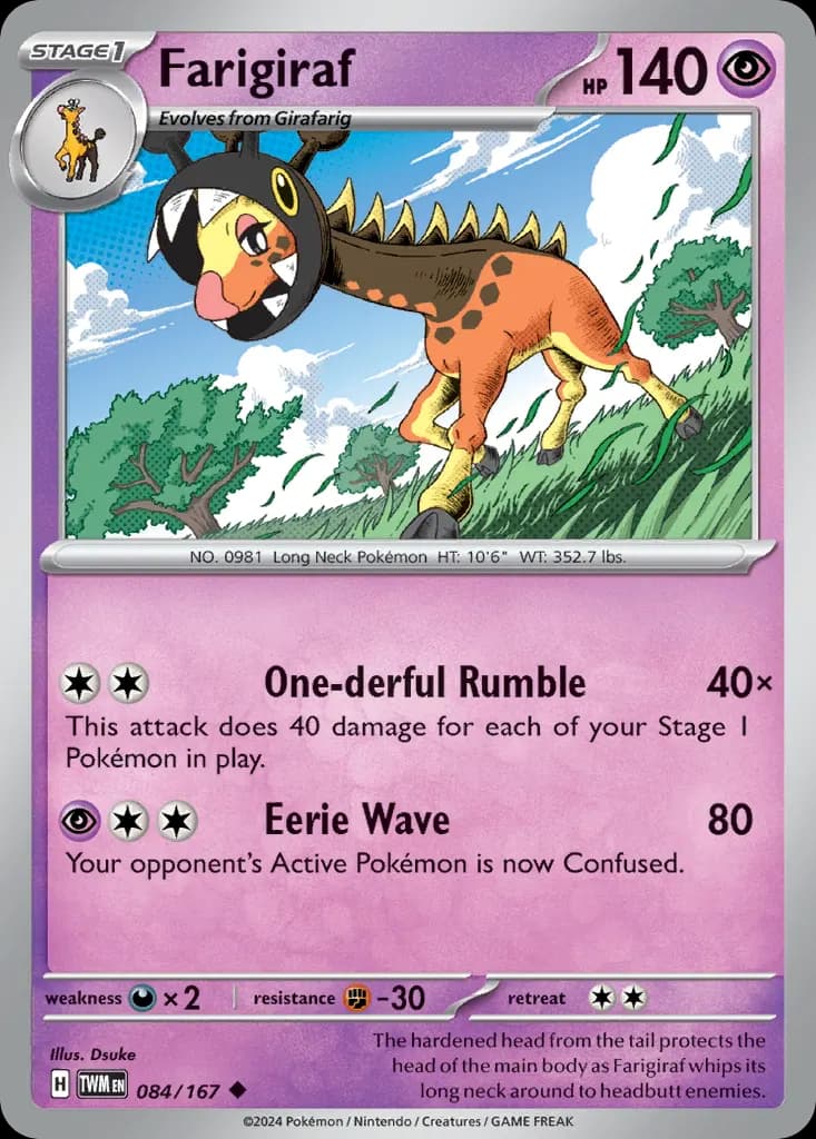 Farigiraf — Twilight Masquerade 84 Pokémon card