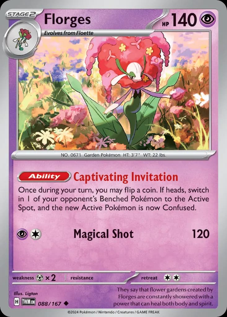 Florges — Twilight Masquerade 88 Pokémon card