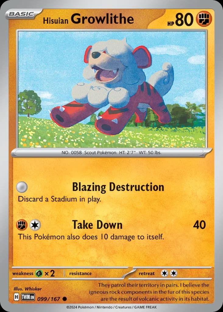 Hisuian Growlithe — Twilight Masquerade 99 Pokémon card