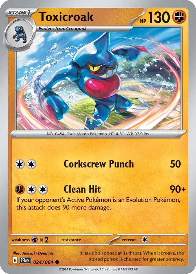 Toxicroak — Shrouded Fable 24 Pokémon card