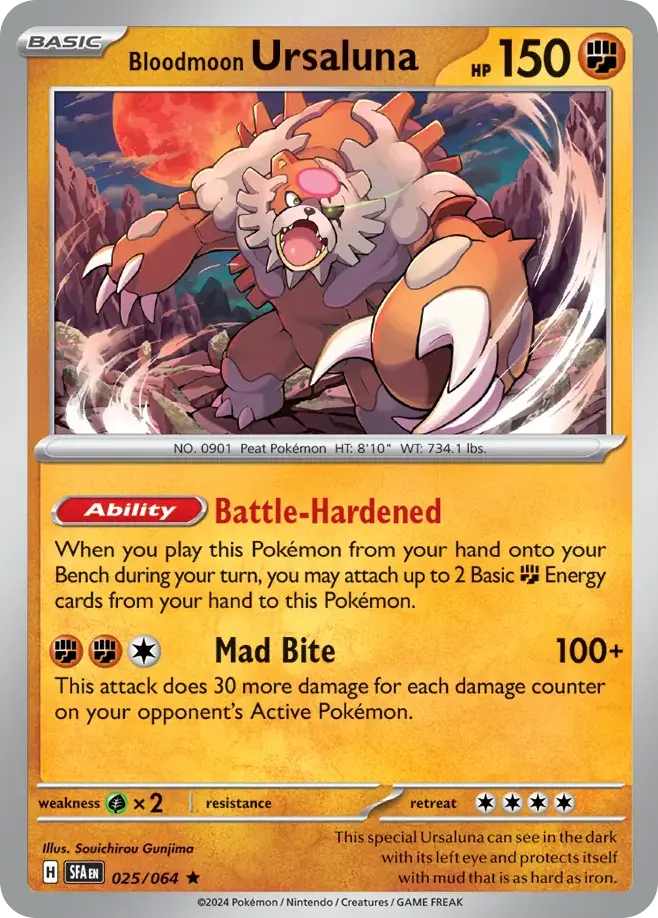 Bloodmoon Ursaluna — Shrouded Fable 25 Pokémon card