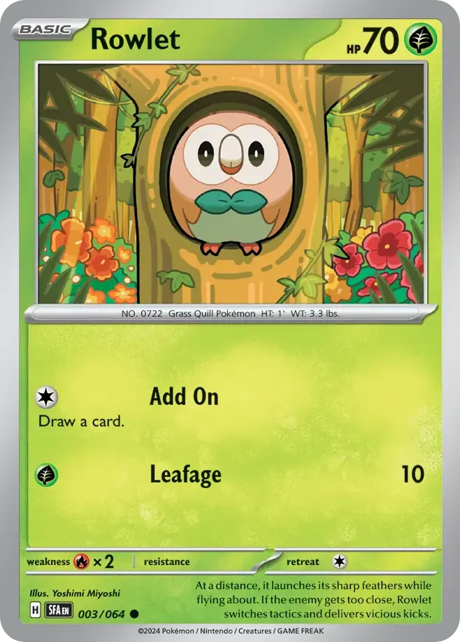 Rowlet — Shrouded Fable 3 Pokémon card
