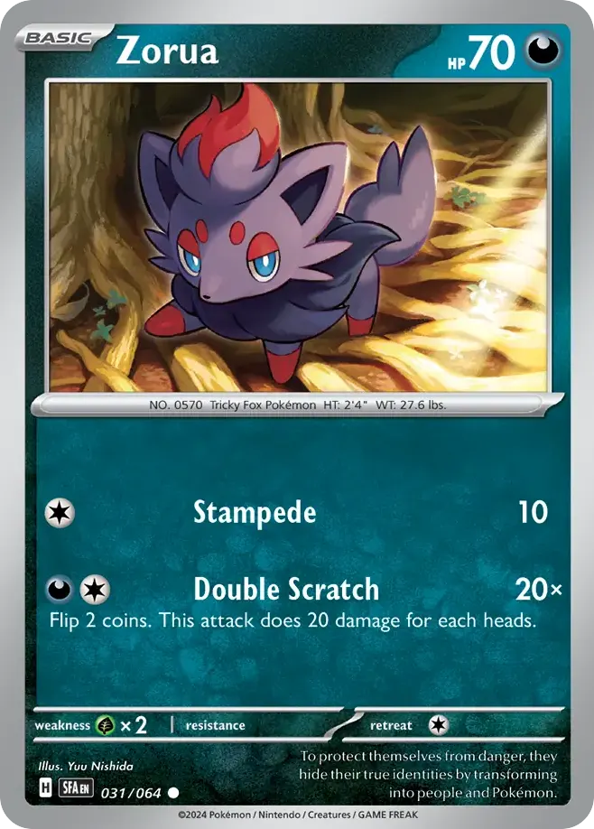 Zorua — Shrouded Fable 31 Pokémon card