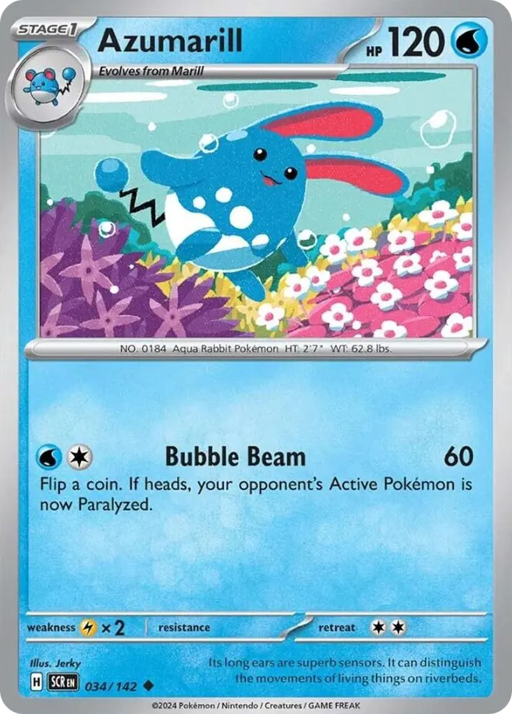 Azumarill — Stellar Crown 34 Pokémon card