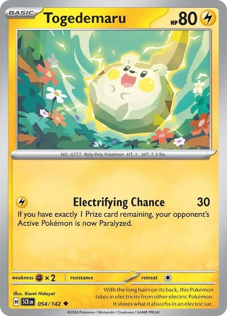 Togedemaru — Stellar Crown 54 Pokémon card
