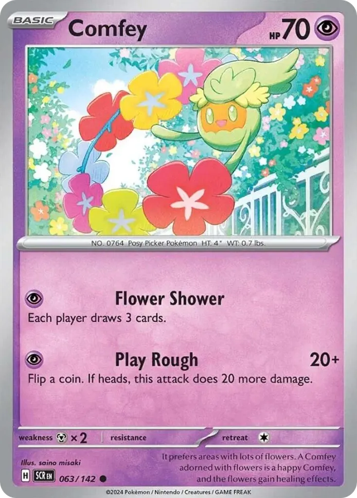 Comfey — Stellar Crown 63 Pokémon card