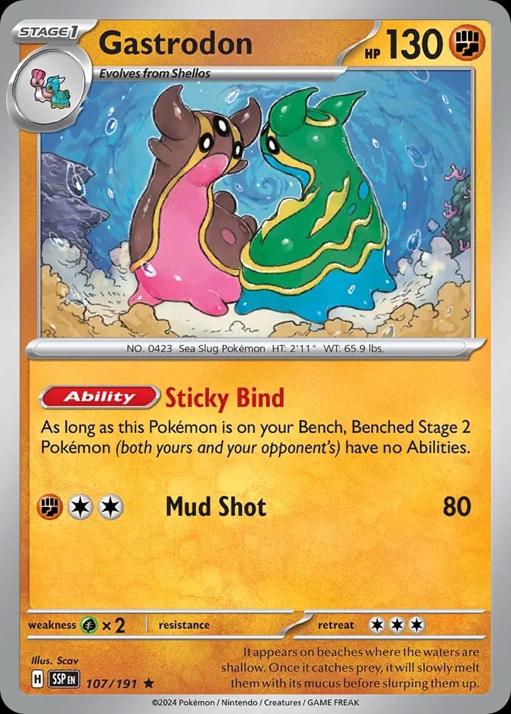 Gastrodon — Surging Sparks 107 Pokémon card