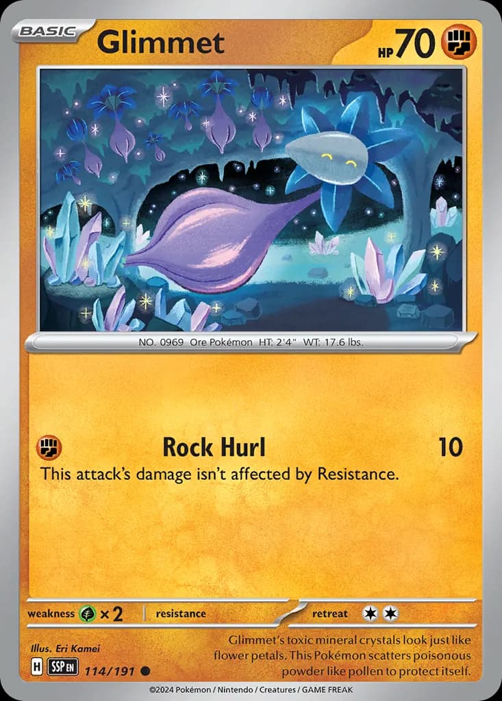 Glimmet — Surging Sparks 114 Pokémon card