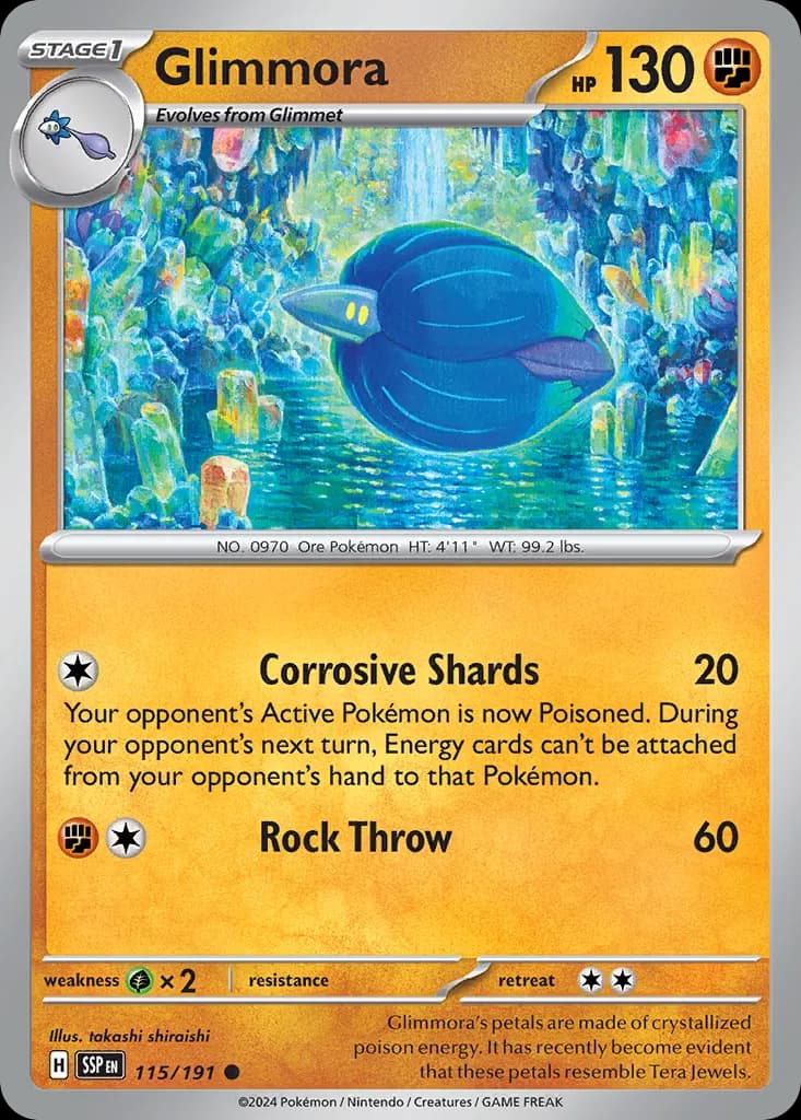 Glimmora — Surging Sparks 115 Pokémon card