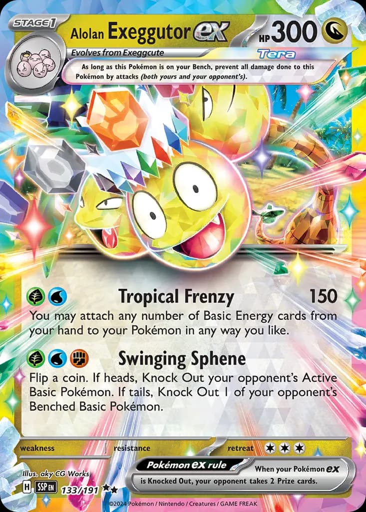 Alolan Exeggutor ex — Surging Sparks 133 Pokémon card