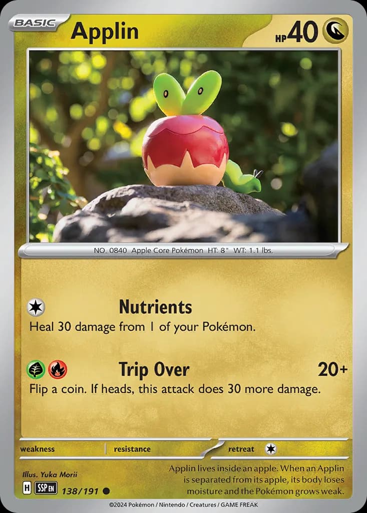Applin — Surging Sparks 138 Pokémon card