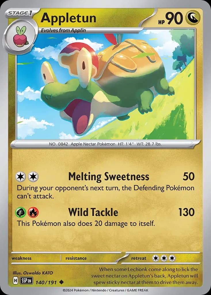 Appletun — Surging Sparks 140 Pokémon card