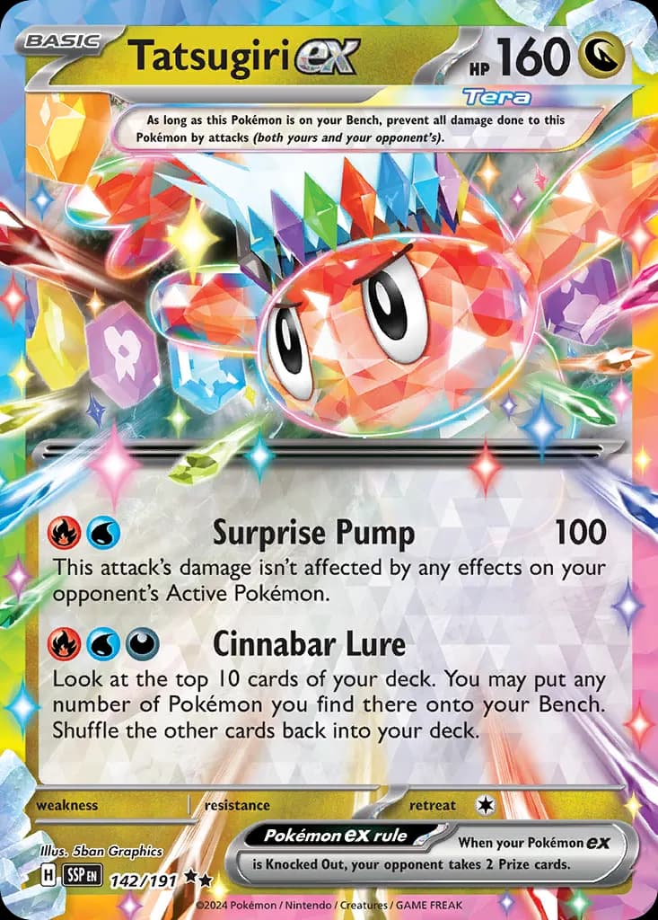 Tatsugiri ex — Surging Sparks 142 Pokémon card