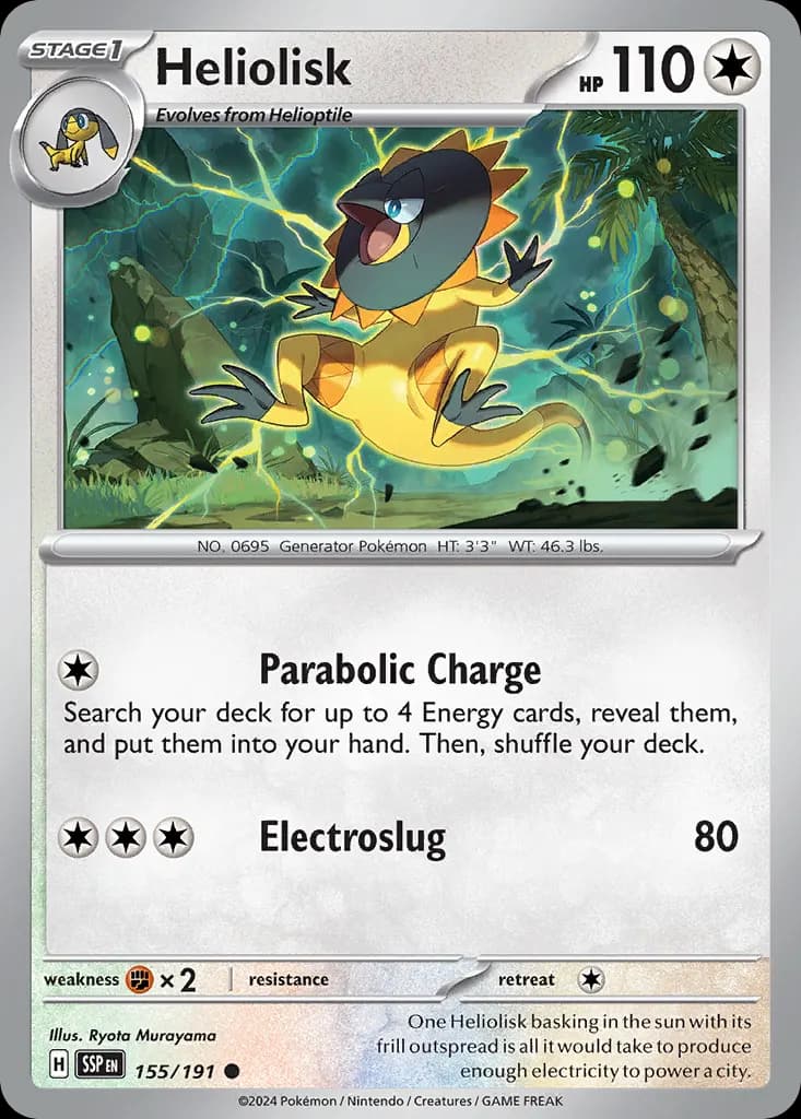 Heliolisk — Surging Sparks 155 Pokémon card