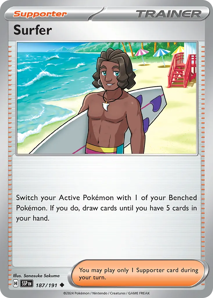 Surfer — Surging Sparks 187 Pokémon card