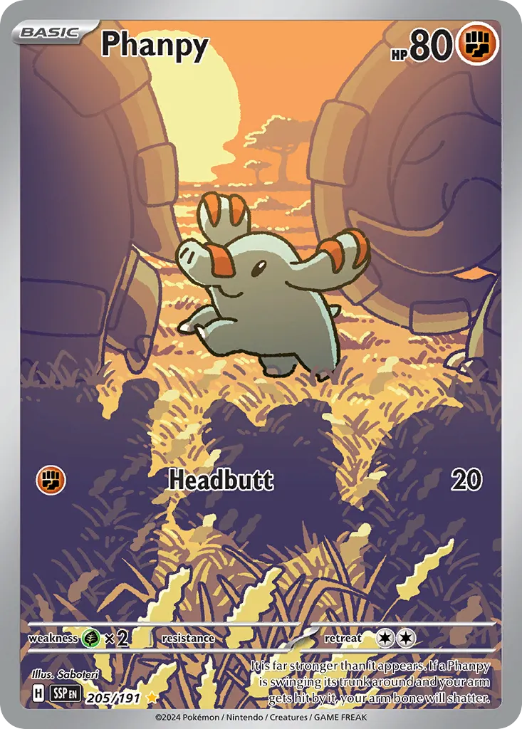 Phanpy — Surging Sparks 205 Pokémon card