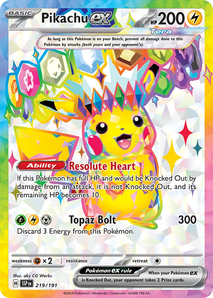 Pikachu ex — Surging Sparks 219 Pokémon card