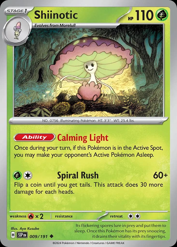 Shiinotic — Surging Sparks 9 Pokémon card