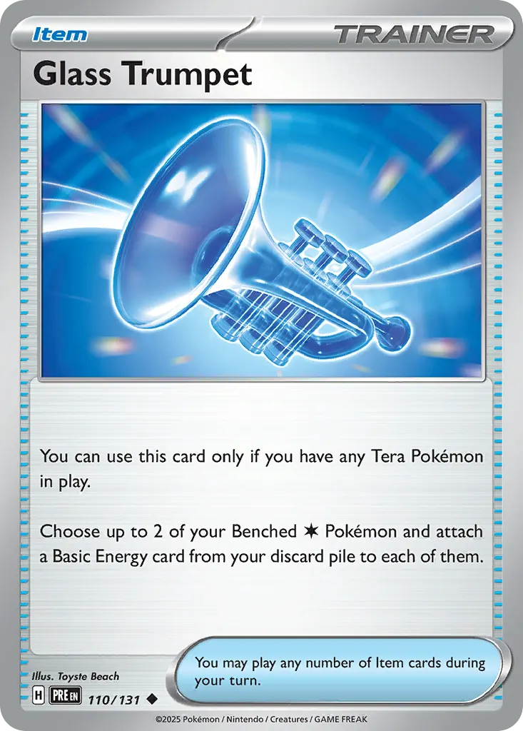 Glass Trumpet — Prismatic Evolutions 110 Pokémon card