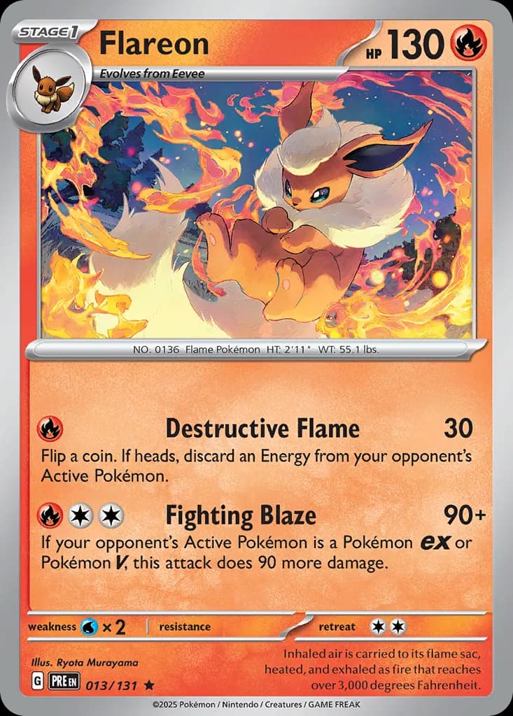 Flareon — Prismatic Evolutions 13 Pokémon card