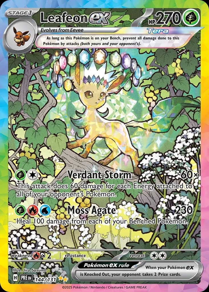 Leafeon ex — Prismatic Evolutions 144 Pokémon card