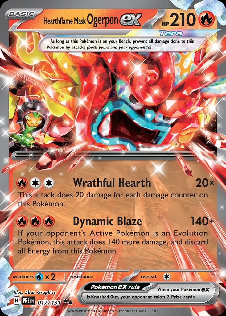 Hearthflame Mask Ogerpon ex — Prismatic Evolutions 17 Pokémon card