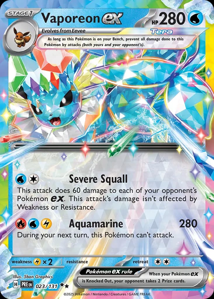 Vaporeon ex — Prismatic Evolutions 23 Pokémon card