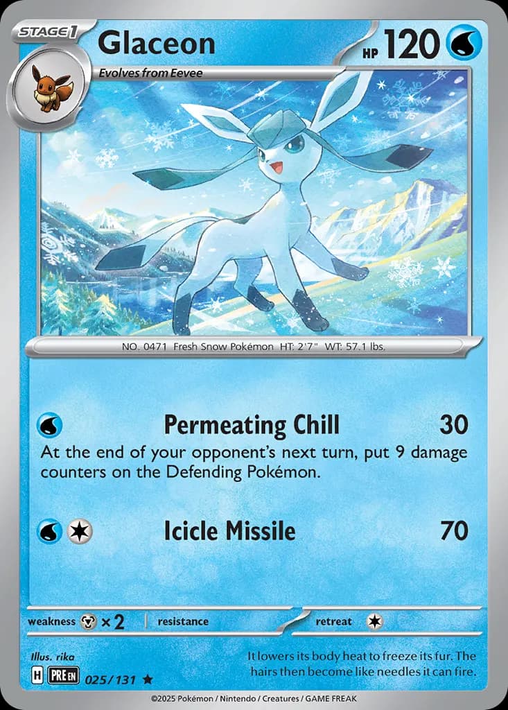 Glaceon — Prismatic Evolutions 25 Pokémon card