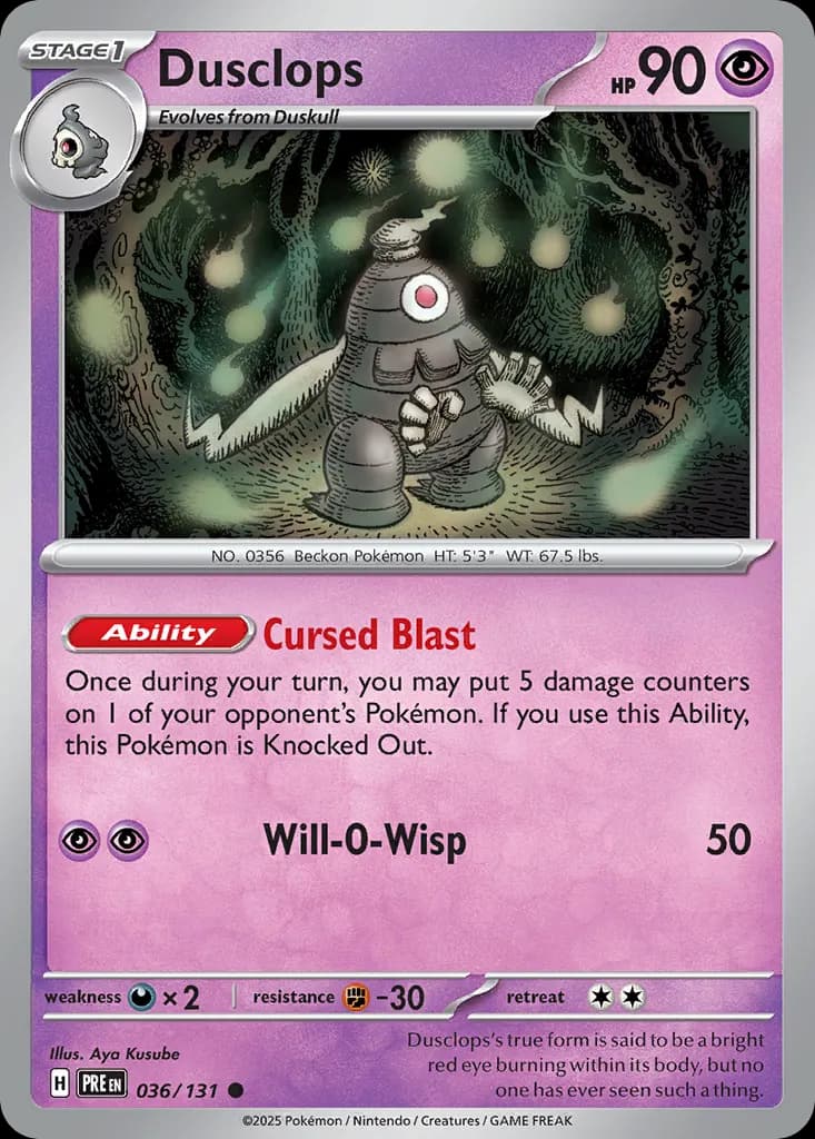 Dusclops — Prismatic Evolutions 36 Pokémon card