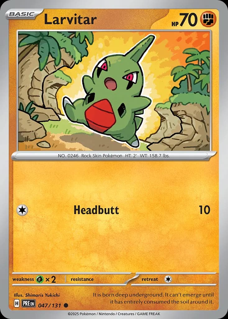 Larvitar — Prismatic Evolutions 47 Pokémon card