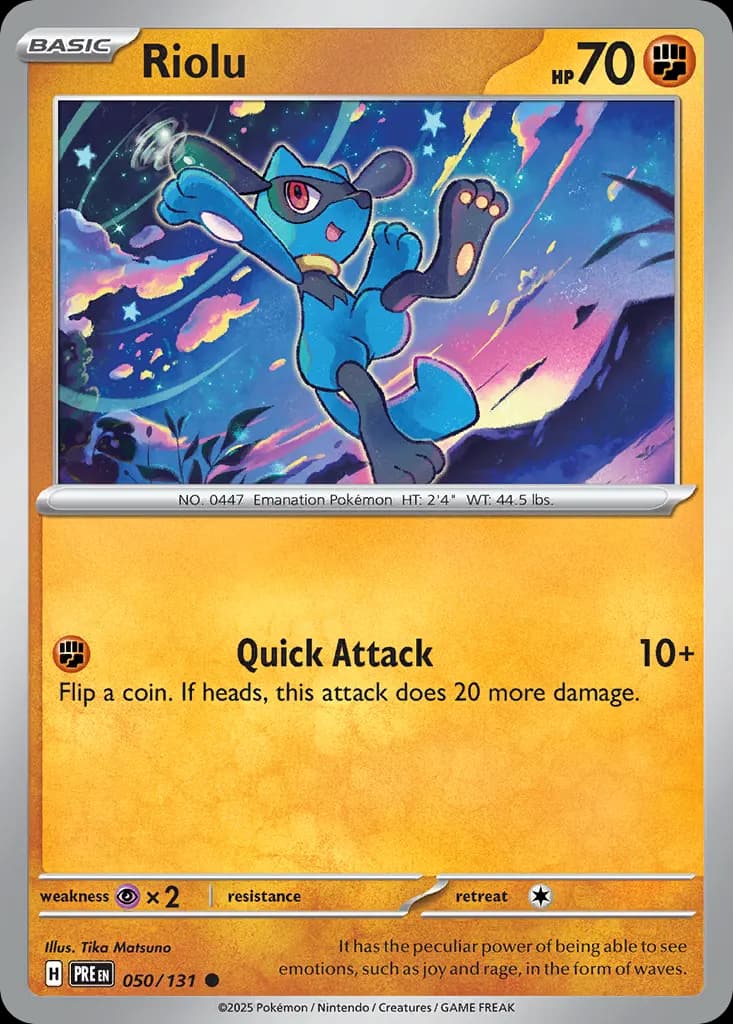 Riolu — Prismatic Evolutions 50 Pokémon card