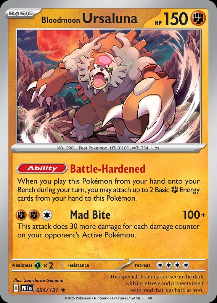 Bloodmoon Ursaluna — Prismatic Evolutions 54 Pokémon card