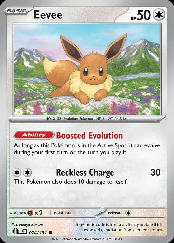 Eevee — Prismatic Evolutions 74 Pokémon card
