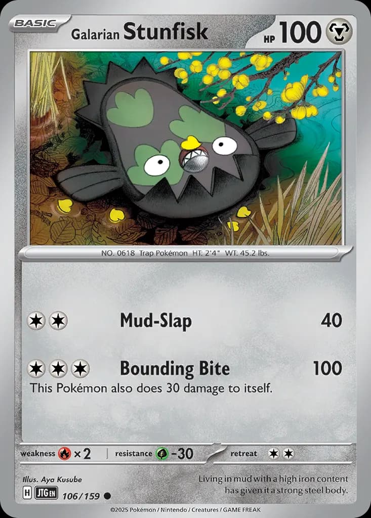 Galarian Stunfisk — Journey Together 106 Pokémon card