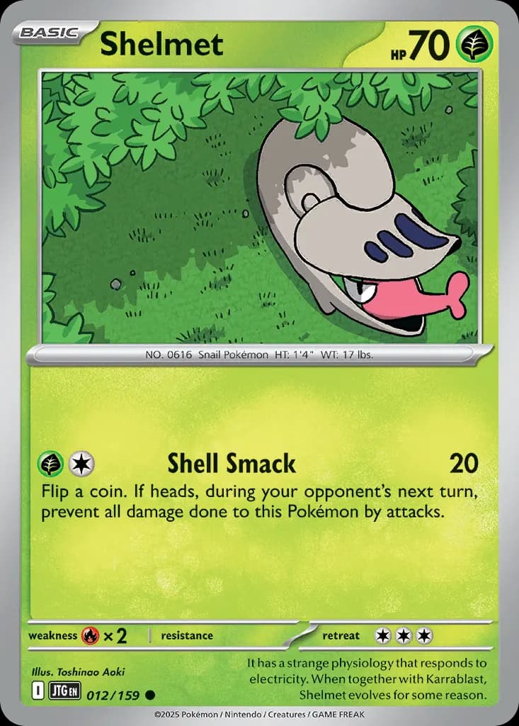 Shelmet — Journey Together 12 Pokémon card
