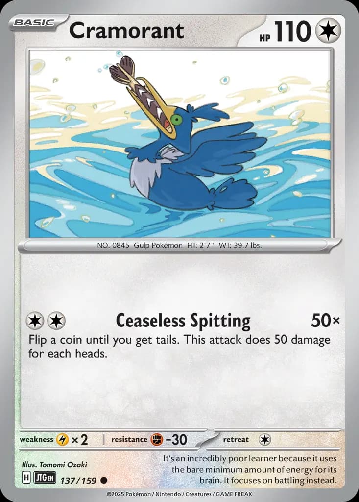 Cramorant — Journey Together 137 Pokémon card