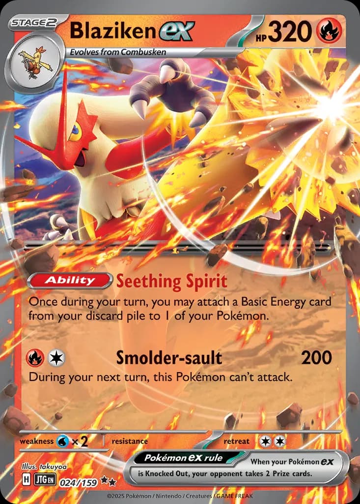 Blaziken ex — Journey Together 24 Pokémon card