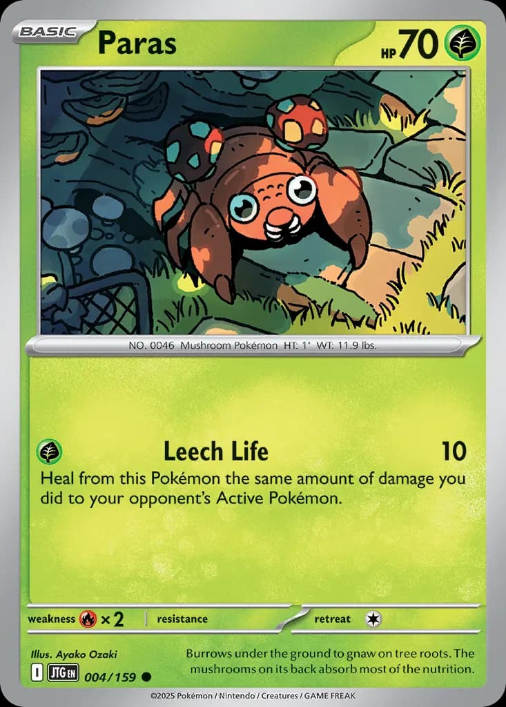 Paras — Journey Together 4 Pokémon card