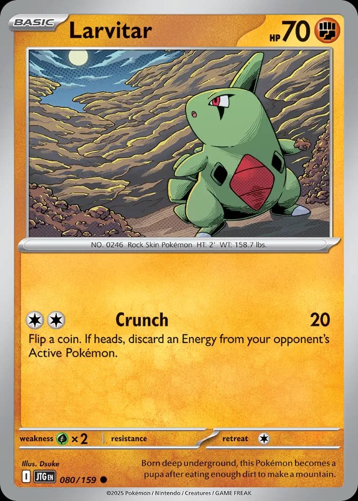 Larvitar — Journey Together 80 Pokémon card