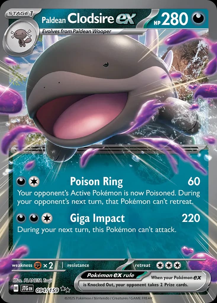 Paldean Clodsire ex — Journey Together 94 Pokémon card