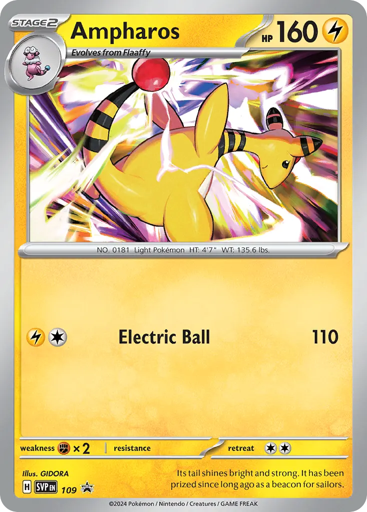 Ampharos — Scarlet & Violet Black Star Promos 109 Pokémon card