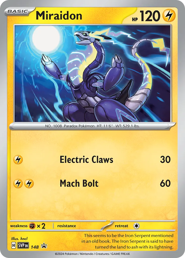 Miraidon — Scarlet & Violet Black Star Promos 148 Pokémon card