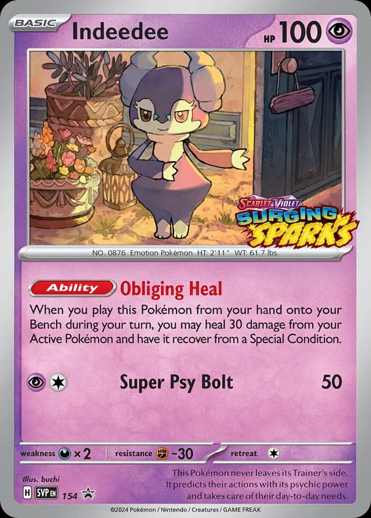 Indeedee — Scarlet & Violet Black Star Promos 154 Pokémon card