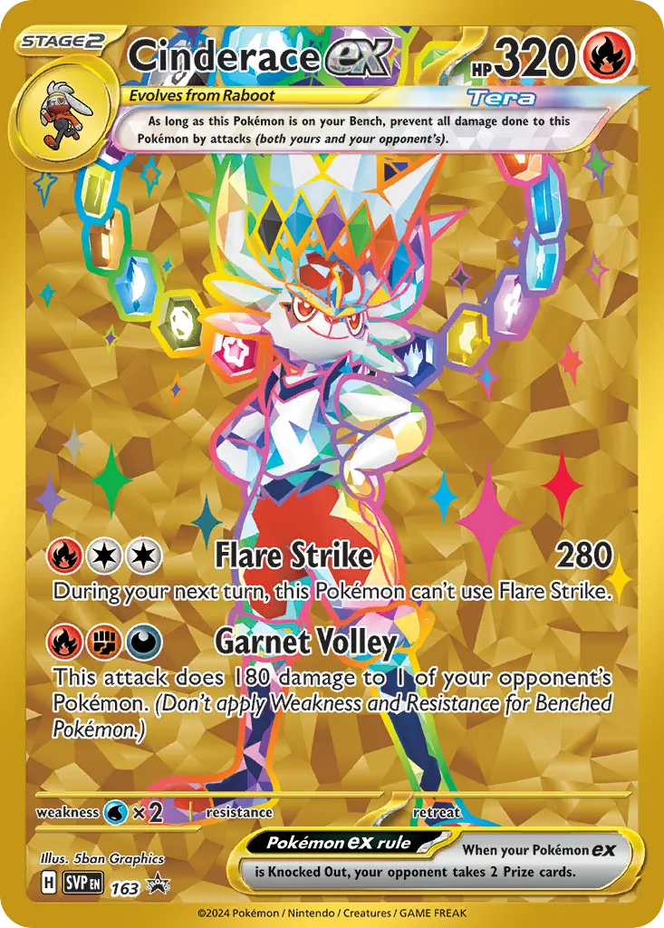 Cinderace ex — Scarlet & Violet Black Star Promos 163 Pokémon card